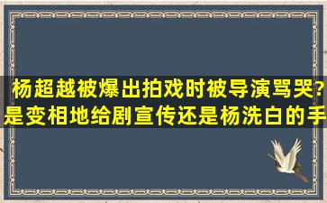 杨超越被爆出拍戏时被导演骂哭?是变相地给剧宣传还是杨洗白的手段?