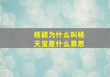 杨颖为什么叫杨天宝是什么意思