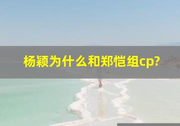 杨颖为什么和郑恺组cp?