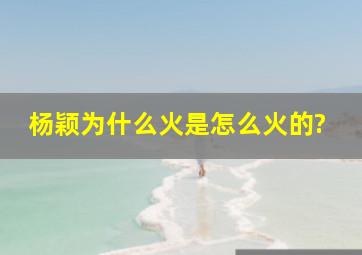 杨颖为什么火,是怎么火的?