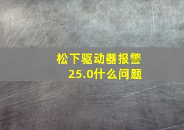 松下驱动器报警25.0什么问题