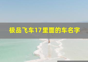 极品飞车17里面的车名字