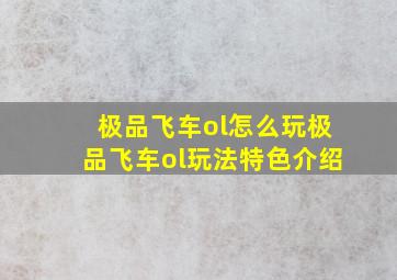 极品飞车ol怎么玩极品飞车ol玩法特色介绍