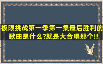 极限挑战第一季第一集最后胜利的歌曲是什么?就是大合唱那个!!