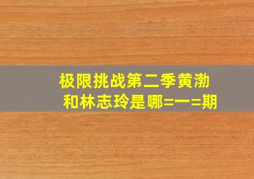 极限挑战第二季黄渤和林志玲是哪=一=期