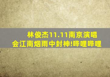 林俊杰11.11南京演唱会《江南》烟雨中封神!哔哩哔哩