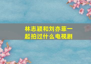 林志颖和刘亦菲一起拍过什么电视剧(