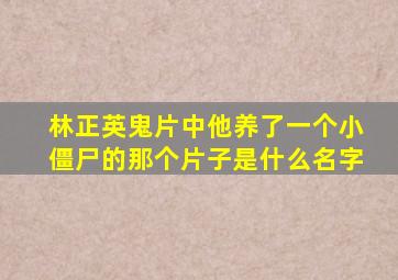 林正英鬼片中他养了一个小僵尸的那个片子是什么名字