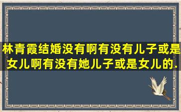 林青霞结婚没有啊,有没有儿子或是女儿啊,有没有她儿子或是女儿的...