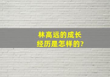 林高远的成长经历是怎样的?