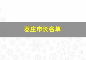 枣庄市长名单(