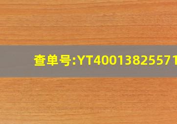 查单号:YT4001382557189