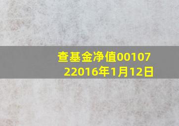 查基金净值0010722016年1月12日