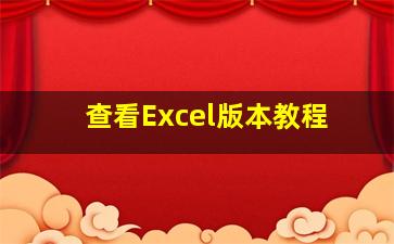 查看Excel版本教程