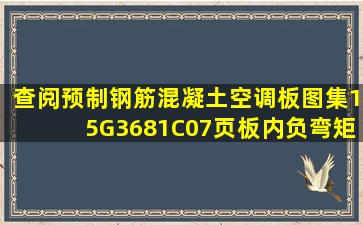 查阅预制钢筋混凝土空调板图集15G3681C07页板内负弯矩钢筋伸入