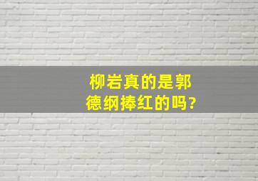 柳岩真的是郭德纲捧红的吗?