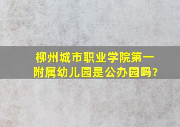 柳州城市职业学院第一附属幼儿园是公办园吗?