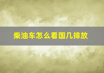 柴油车怎么看国几排放