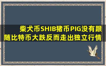 柴犬币SHIB,猪币PIG没有跟随比特币大跌反而走出独立行情 