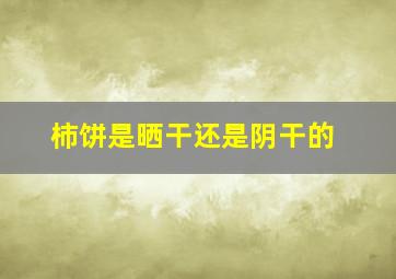 柿饼是晒干还是阴干的