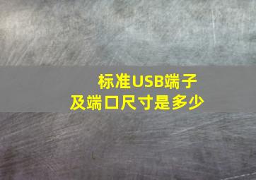 标准USB端子及端口尺寸是多少