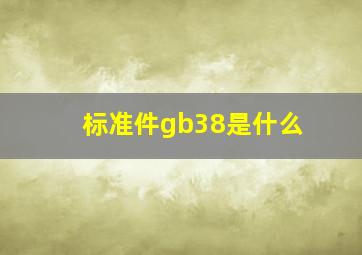 标准件gb38是什么