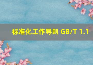 标准化工作导则 GB/T 1.1