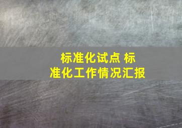 标准化试点 标准化工作情况汇报