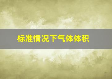 标准情况下气体体积 