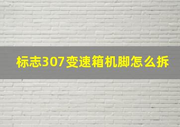 标志307变速箱机脚怎么拆