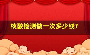 核酸检测做一次多少钱?