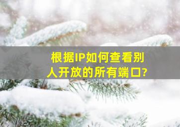 根据IP如何查看别人开放的所有端口?