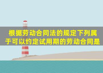 根据《劳动合同法》的规定,下列属于可以约定试用期的劳动合同是(