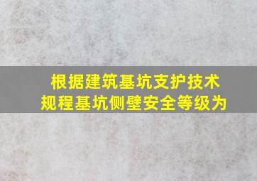 根据《建筑基坑支护技术规程》基坑侧壁安全等级为