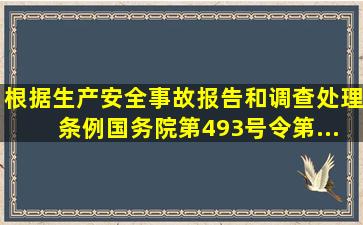 根据《生产安全事故报告和调查处理条例》(国务院第493号令)第...