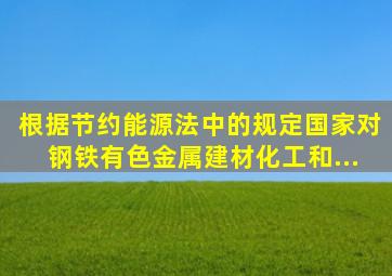 根据《节约能源法》中的规定国家对钢铁、有色金属、建材、化工和...