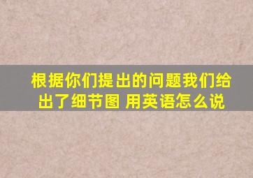 根据你们提出的问题我们给出了细节图 用英语怎么说