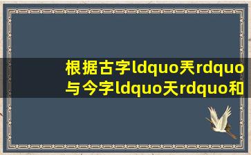 根据古字“兲”与今字“天”和字义,联系生活,谈谈你对这些字的思考。