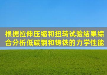 根据拉伸、压缩和扭转试验结果综合分析低碳钢和铸铁的力学性能