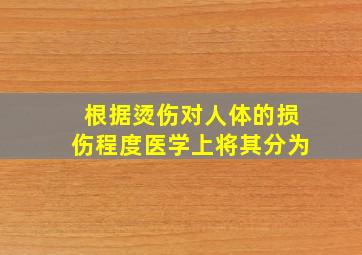 根据烫伤对人体的损伤程度,医学上将其分为()。