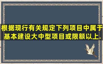 根据现行有关规定下列项目中属于基本建设大、中型项目或限额以上...