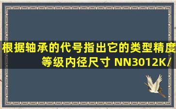 根据轴承的代号,指出它的类型,精度等级,内径尺寸 NN3012K/P5,32209,