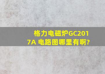 格力电磁炉GC2017A 电路图哪里有啊?