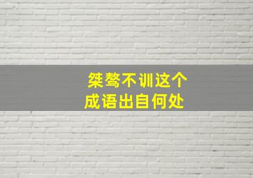 桀骜不训这个成语出自何处 