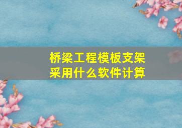 桥梁工程模板支架采用什么软件计算