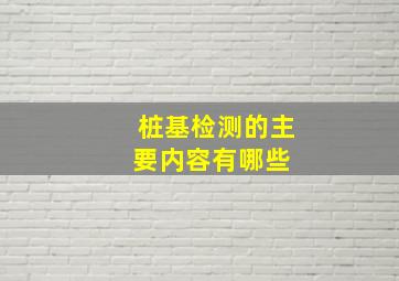 桩基检测的主要内容有哪些 