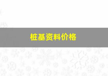 桩基资料价格