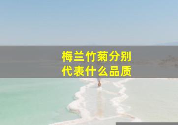 梅兰竹菊分别代表什么品质