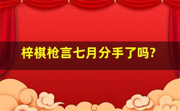 梓棋枪言(七月)分手了吗?