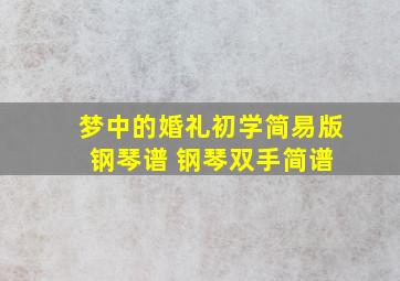 梦中的婚礼(初学简易版) 钢琴谱 钢琴双手简谱